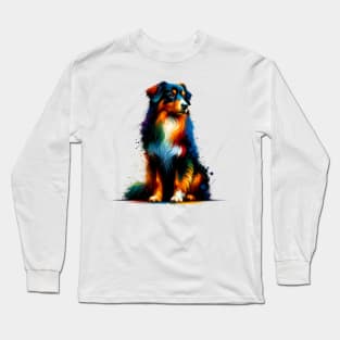 Vibrant Segugio Italiano in Expressive Splash Art Style Long Sleeve T-Shirt